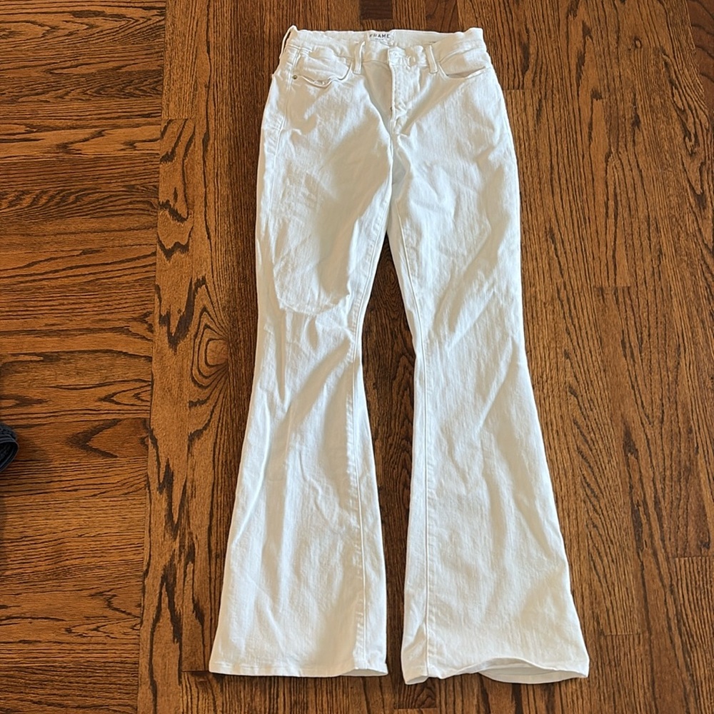 Frame White Flare Jeans